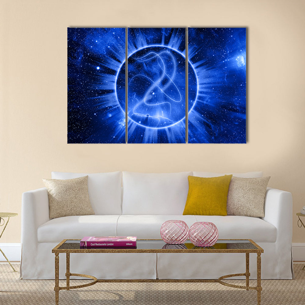 Mystical Celestial Circle Abstract Canvas Wall Art