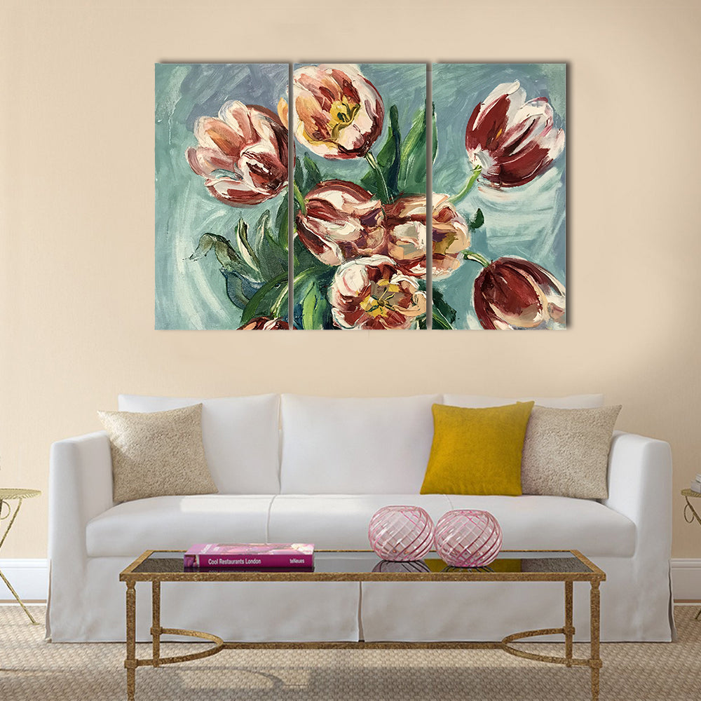 Variegated Tulips Still Life Canvas Wall Art