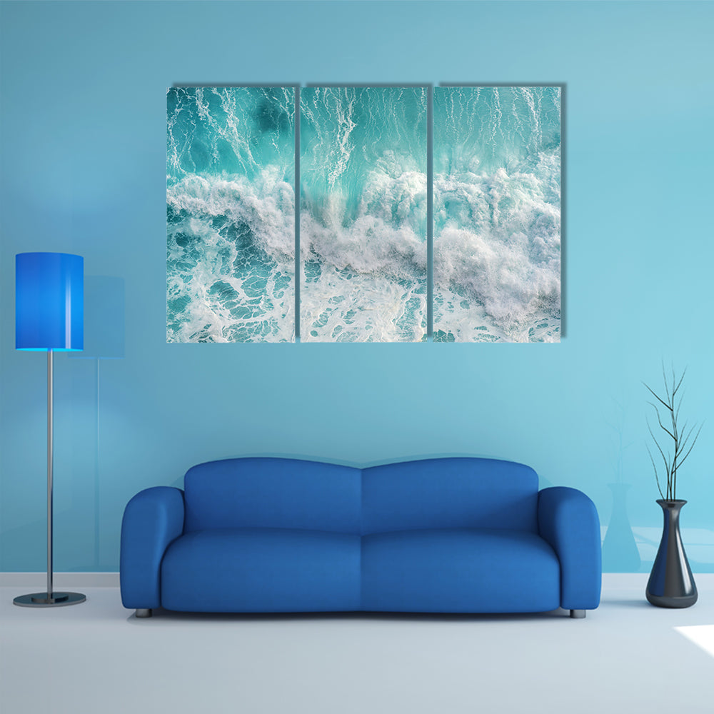 Aerial View Of The Ocean Wave Canvas Wall Art
