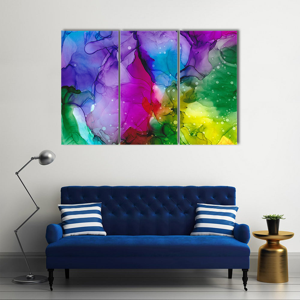 Colorful Alcohol Ink Abstract Canvas Wall Art