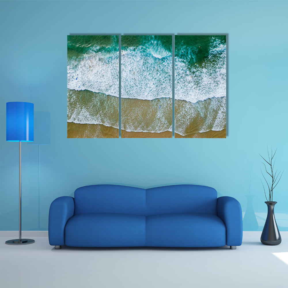 Sandy Beach Shore In Portugal Canvas Wall Art