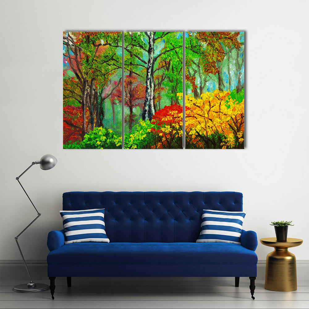 Birch Forest Oil Painting Canvas Wall Art