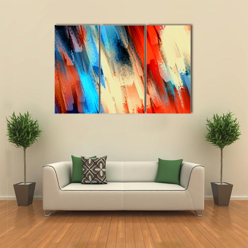 Dynamic Diagonal Brushstrokes Oil Painting Canvas Wall Art