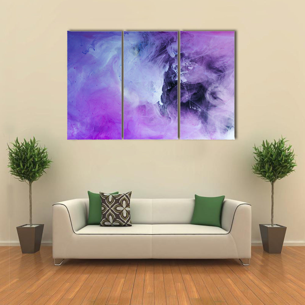 Purple Flowing Paint Canvas Wall Art