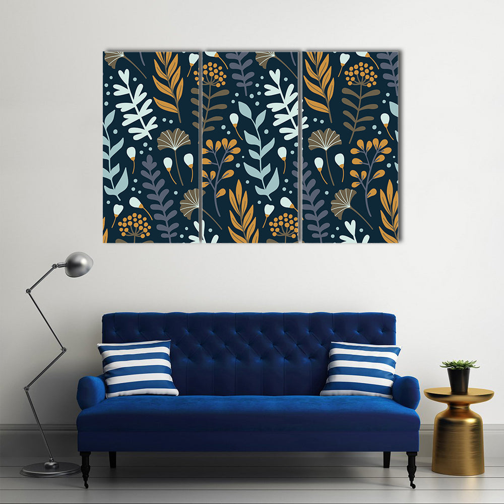 Wild Floral Elements Canvas Wall Art