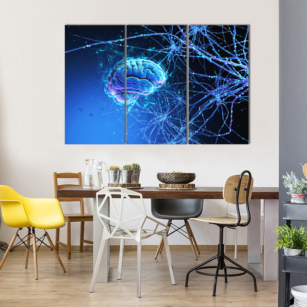 3D Human Brain Canvas Wall Art