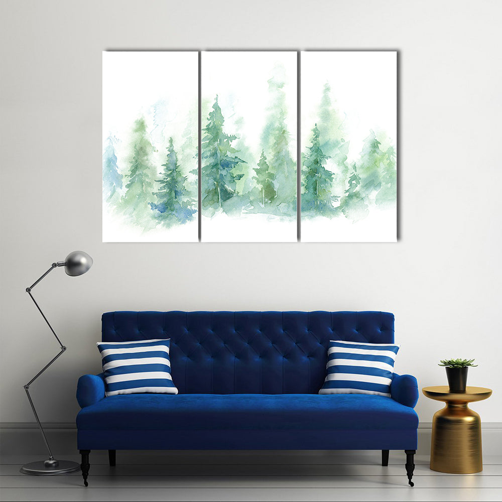 Foggy Winter Forest Canvas Wall Art