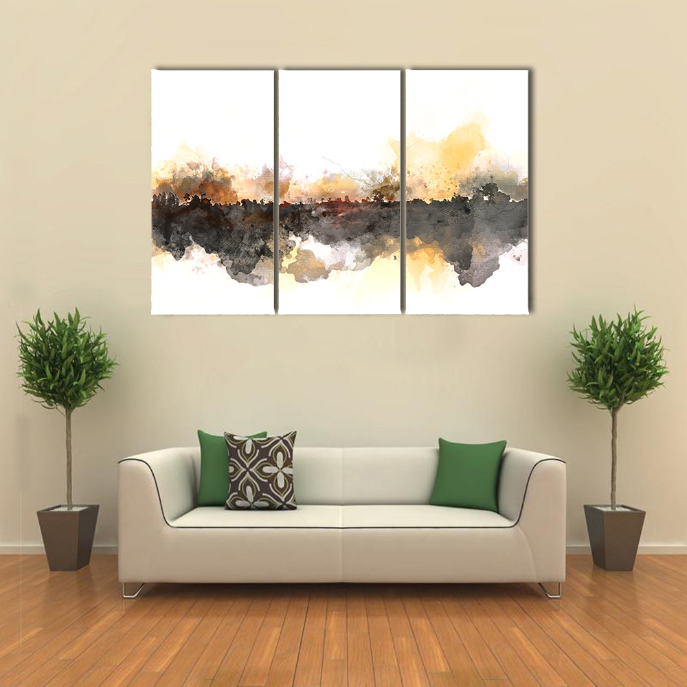 Sunlit Misty Forest Watercolor Canvas Wall Art