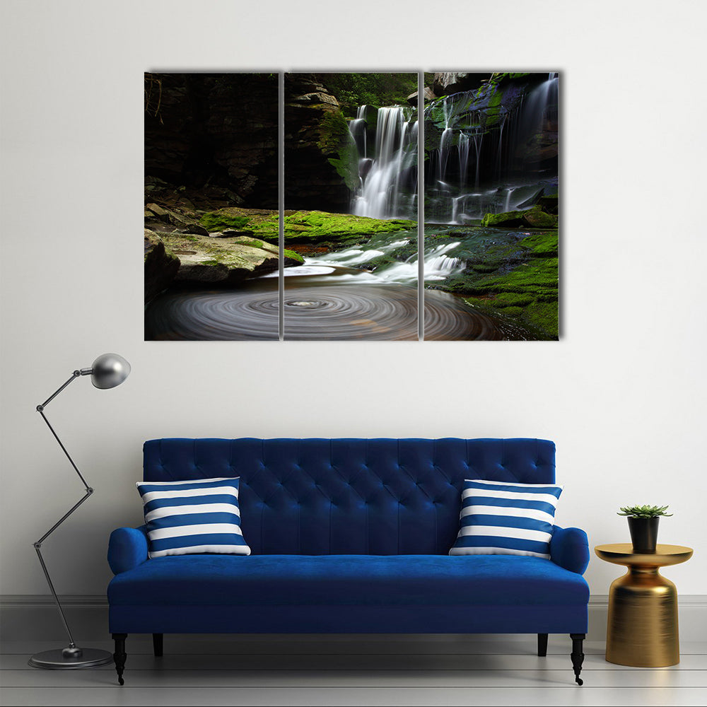 Waterfall Landscape With Rippling Pond Canvas Wall Art