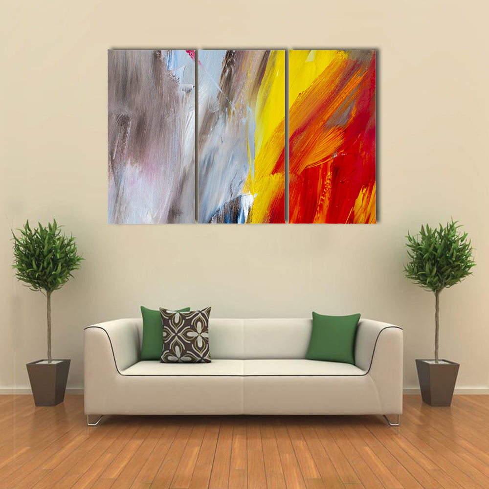 Textured Multicolored Abstract Painting Canvas Wall Art