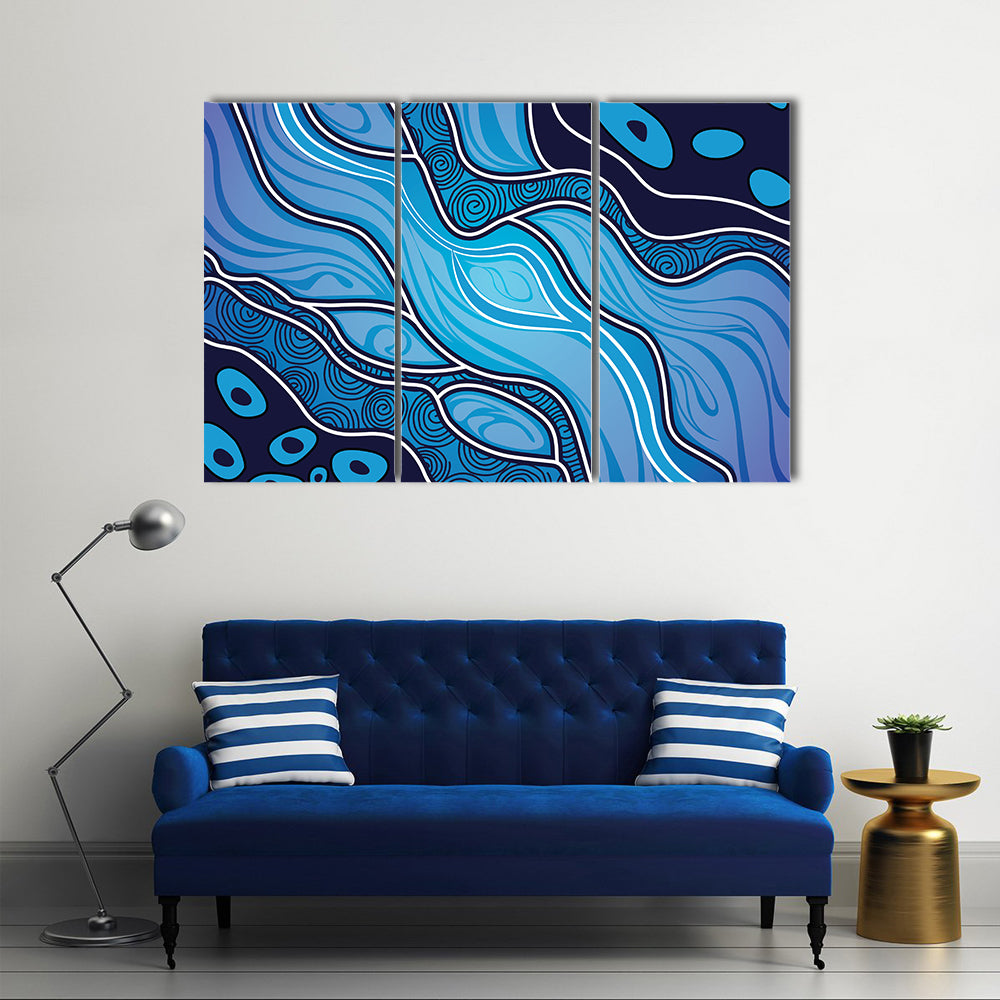 Aboriginal River Abstract Canvas Wall Art