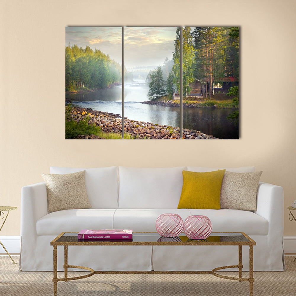 Mystic River In The Morning Canvas Wall Art