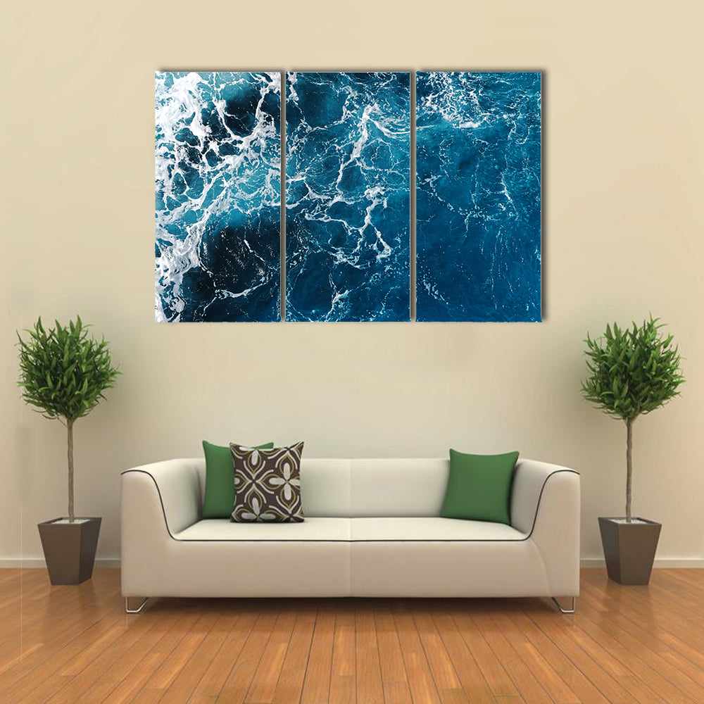 Blue Sea Water Abstract Canvas Wall Art