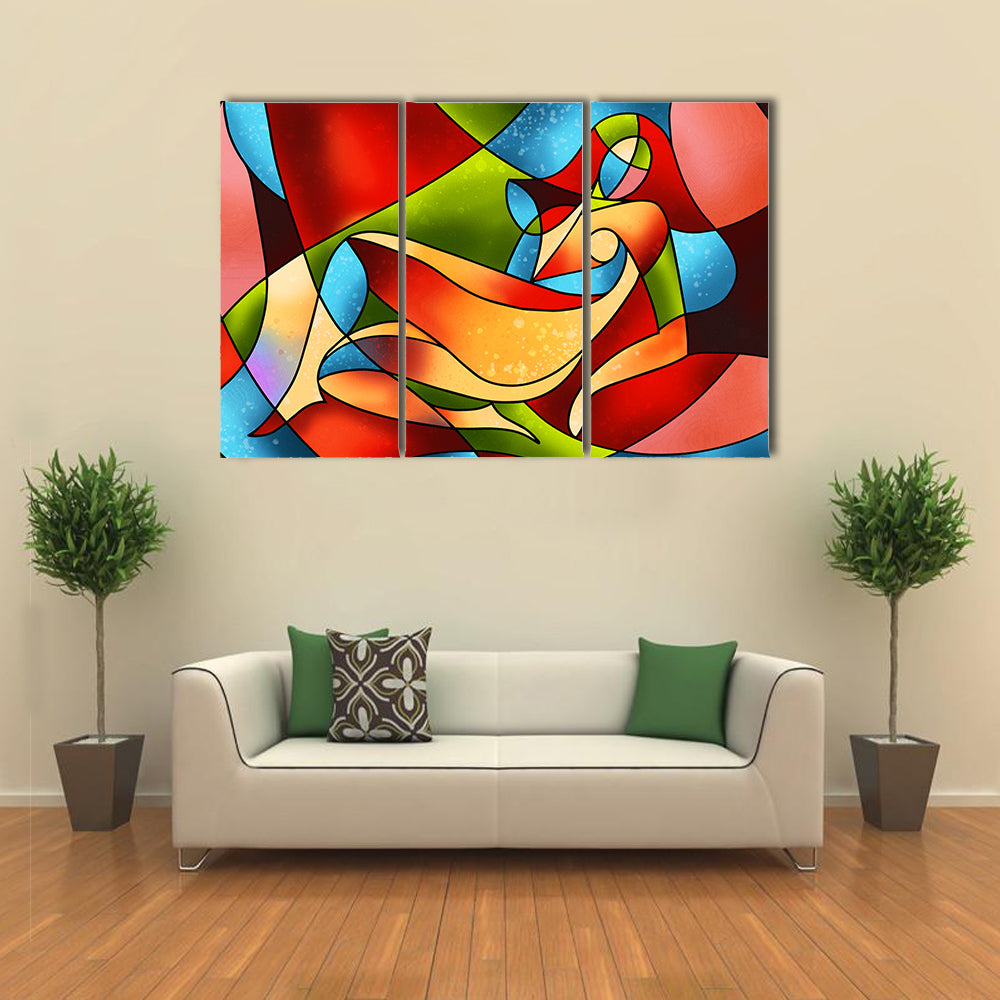 Woman Stained Glass Artwork Canvas Wall Art
