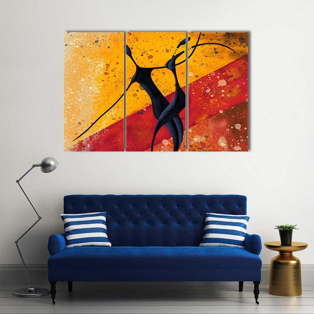 African Couple Dance Canvas Wall Art