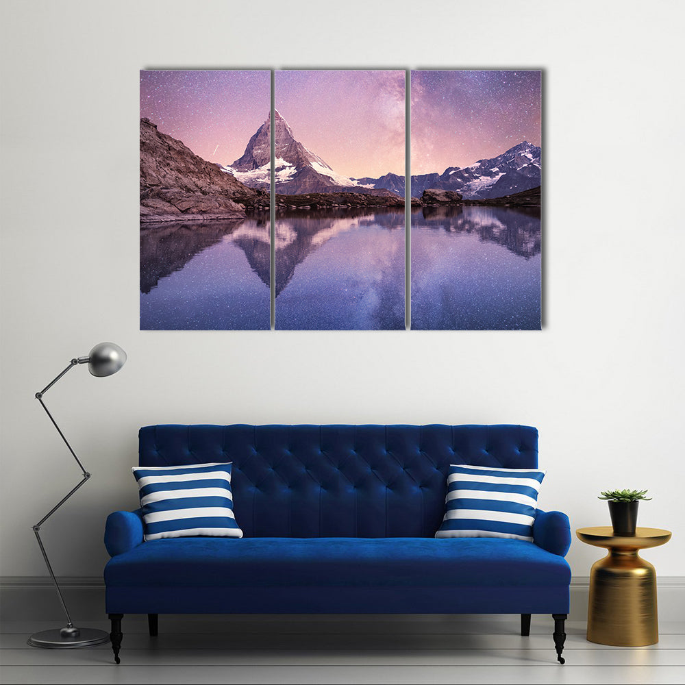 Milky Way Over Matterhorn Canvas Wall Art