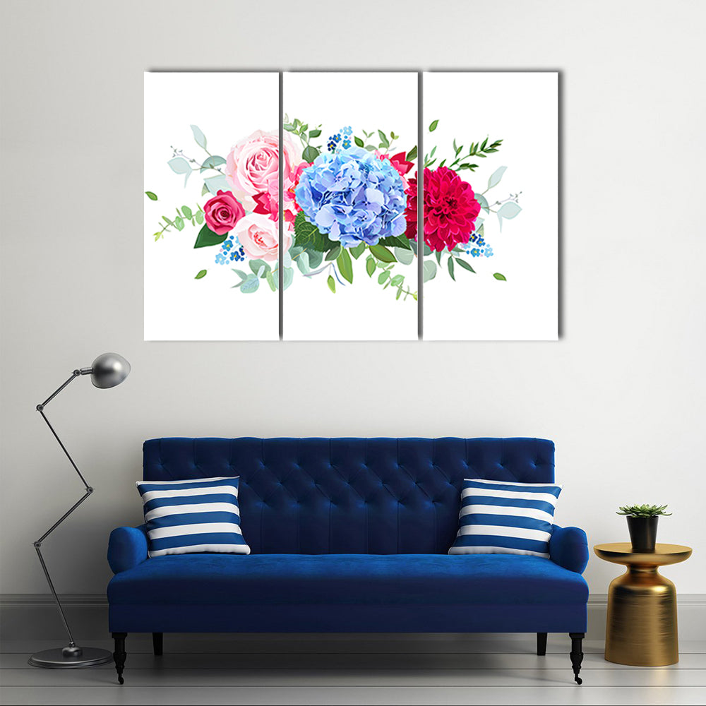 Summer Wedding Floral Bouquet Canvas Wall Art