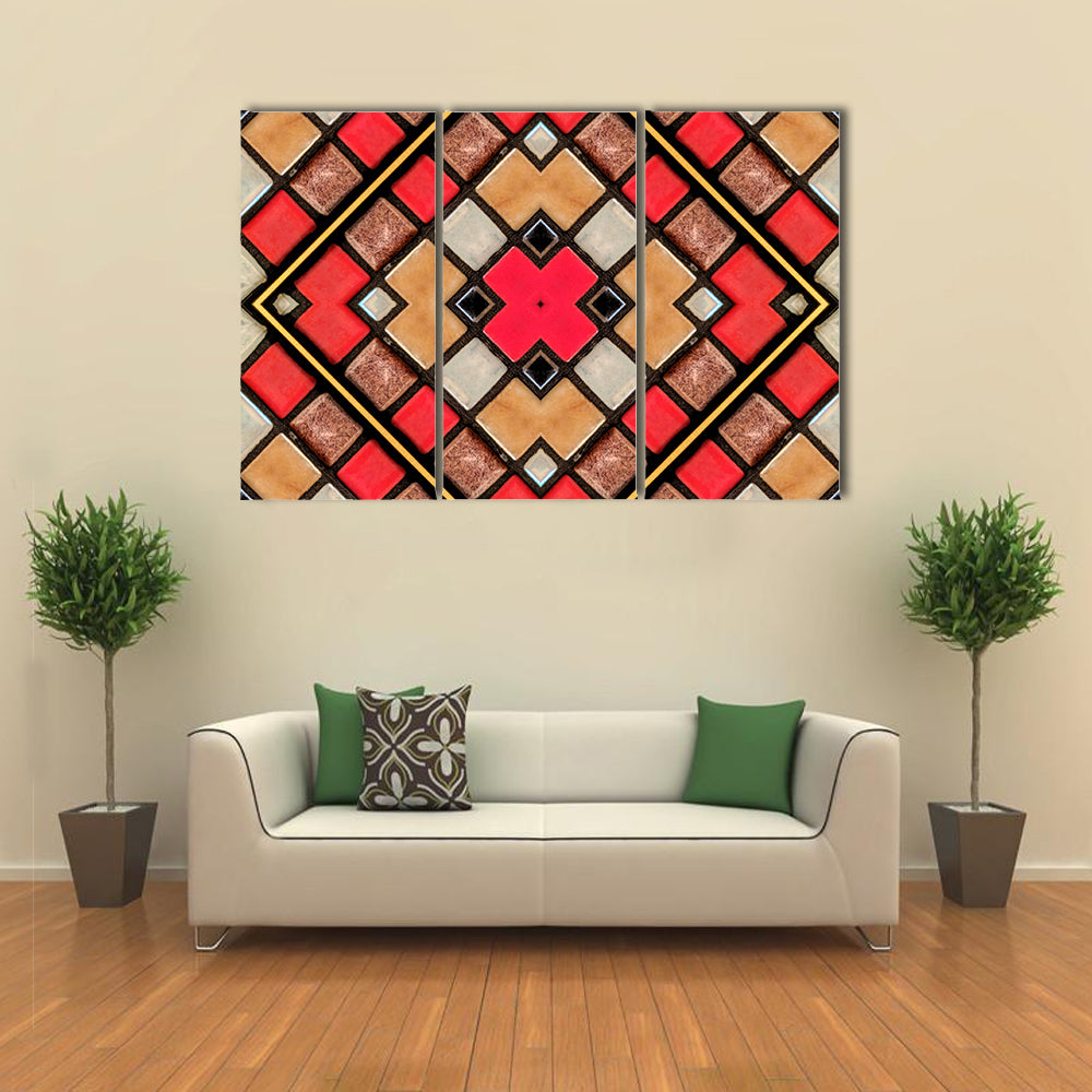 Small Cubic Tile Mosaic Canvas Wall Art