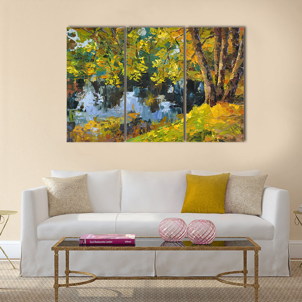 Autumn Day On The Lake Canvas Wall Art
