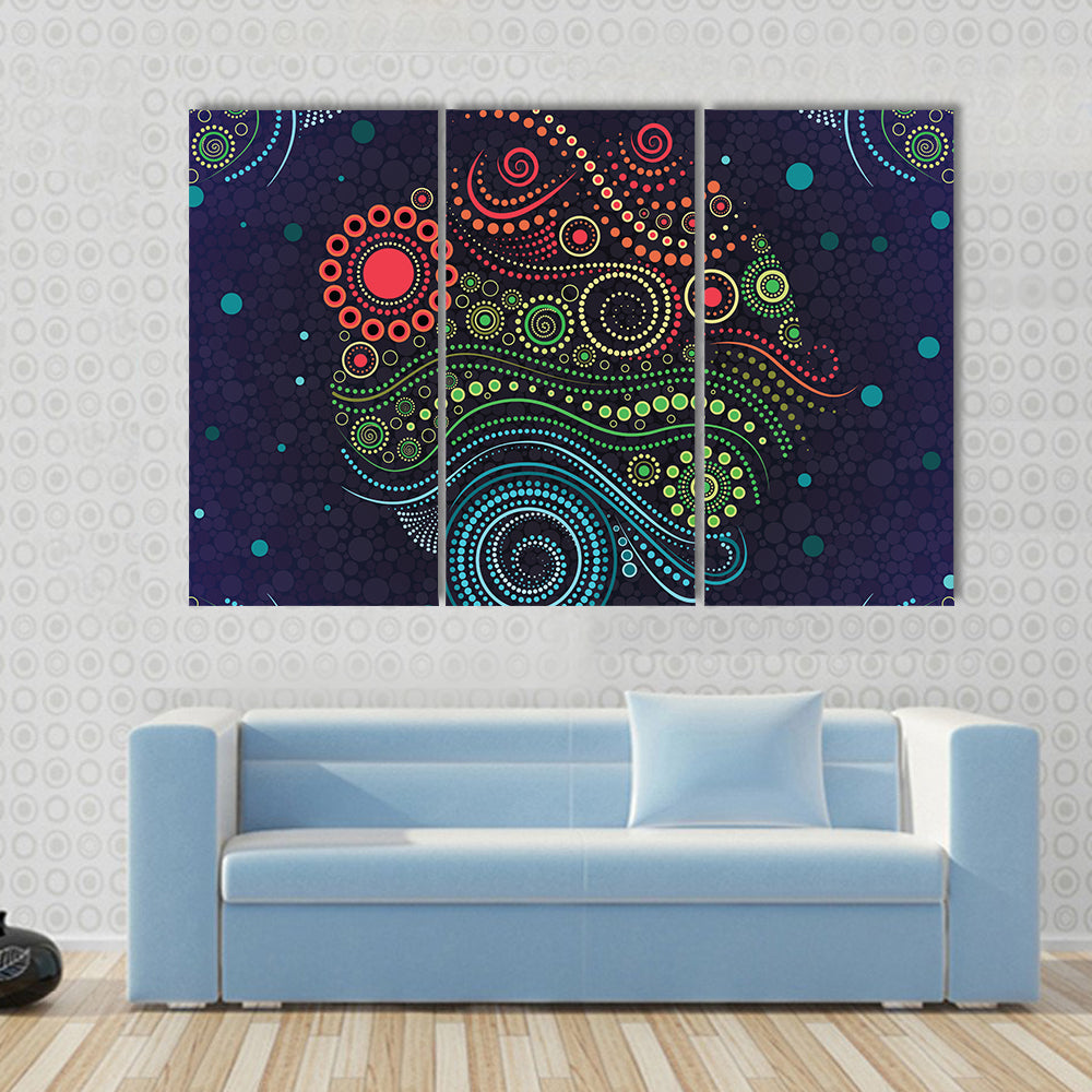 Colorful Aboriginal Dot Canvas Wall Art