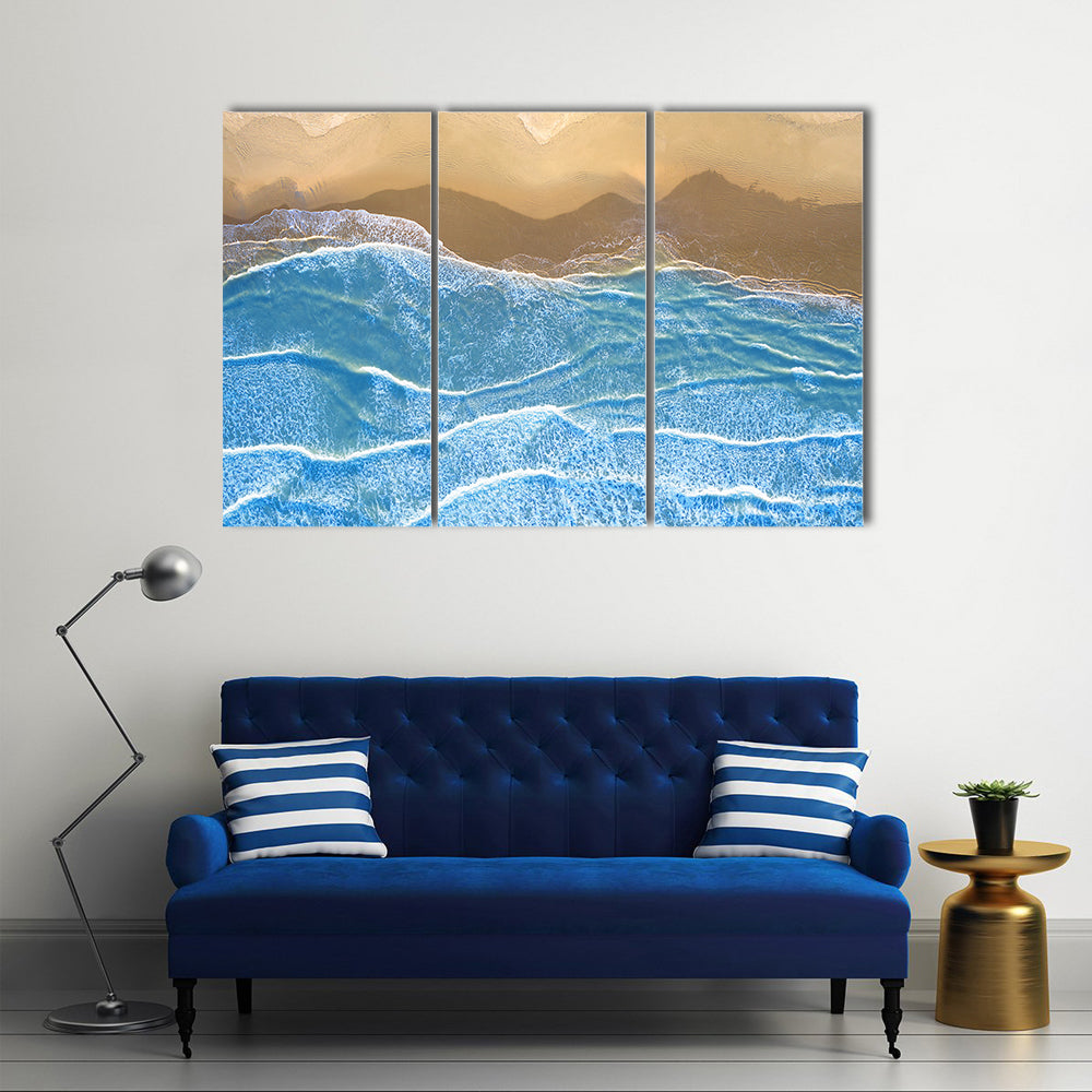 Blue Sea At The Beach Artwork Canvas Wall Art