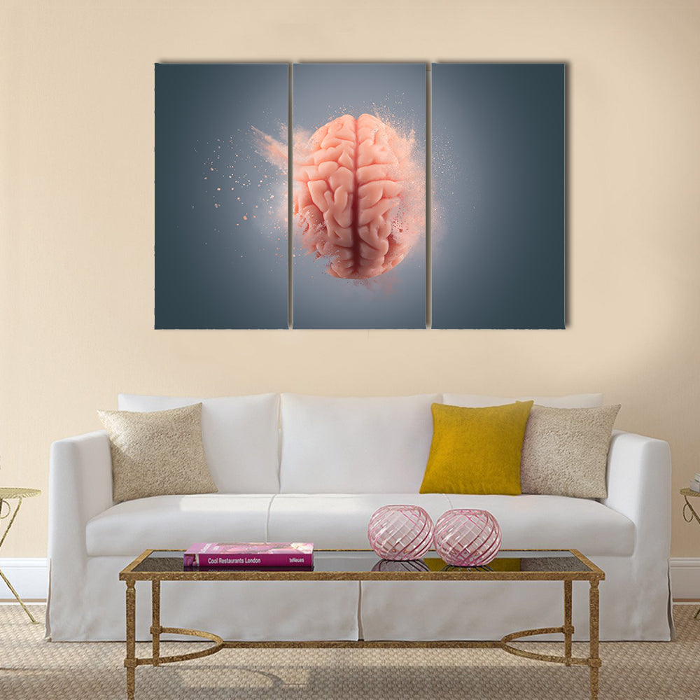 Floating Human Brain Canvas Wall Art