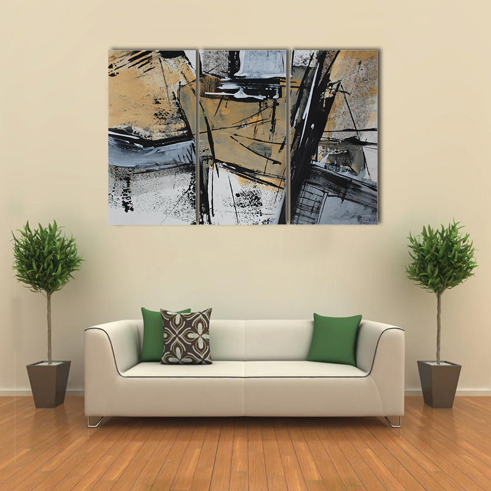 Acrylic Brushstrokes Fragment Canvas Wall Art