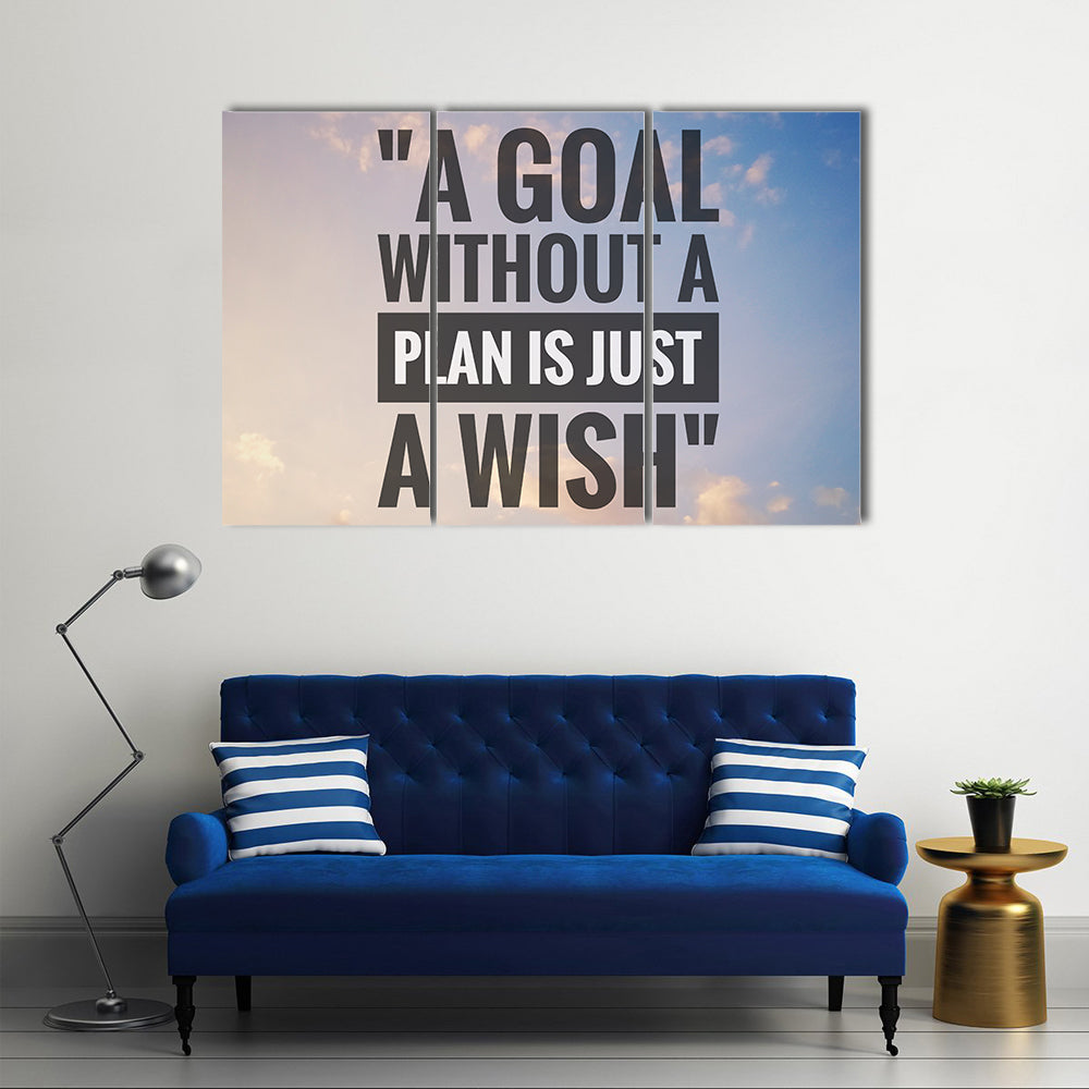 Quote "A Goal Without A Plan Is Just A Wish" Canvas Wall Art