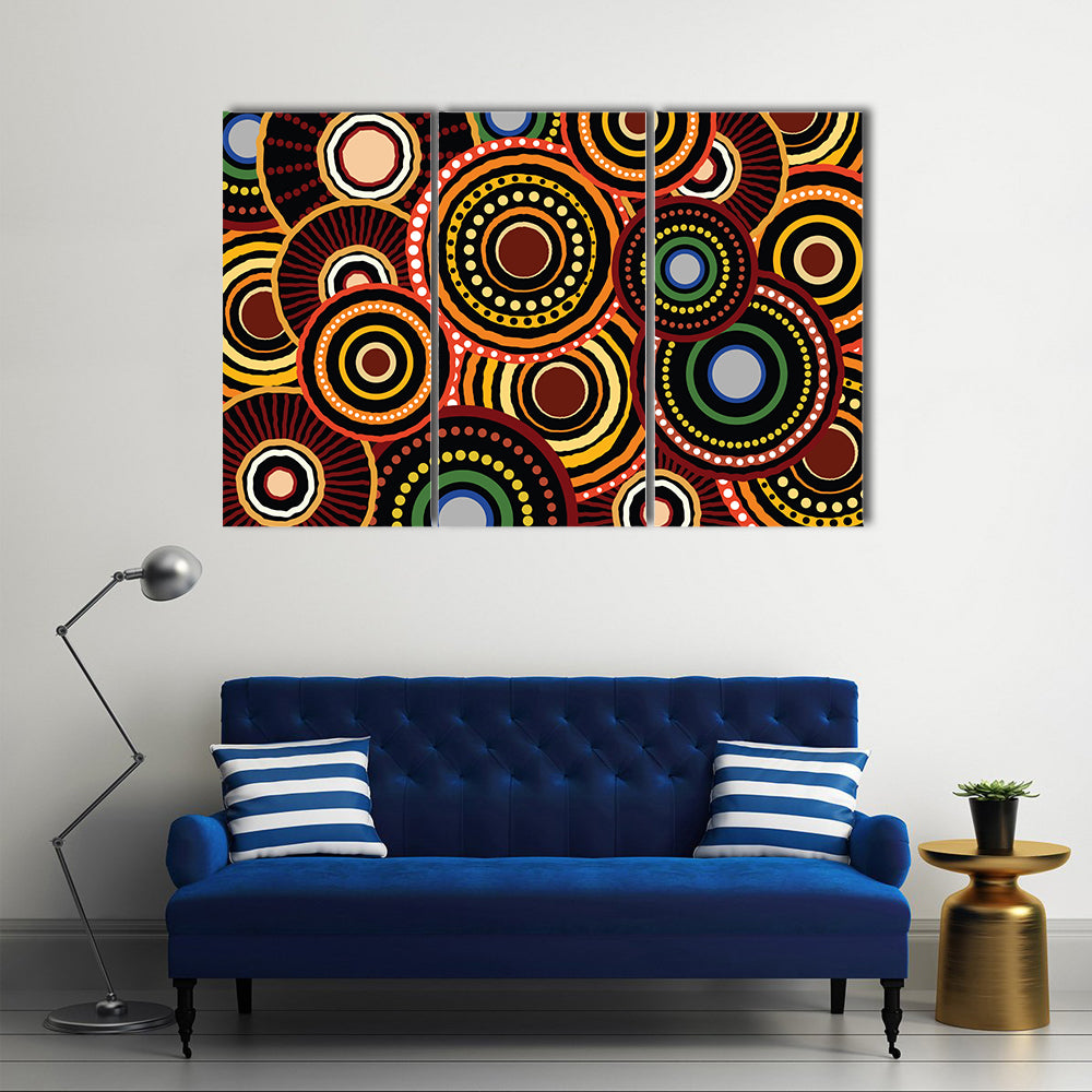 Concentric Dotted Circle Pattern Canvas Wall Art