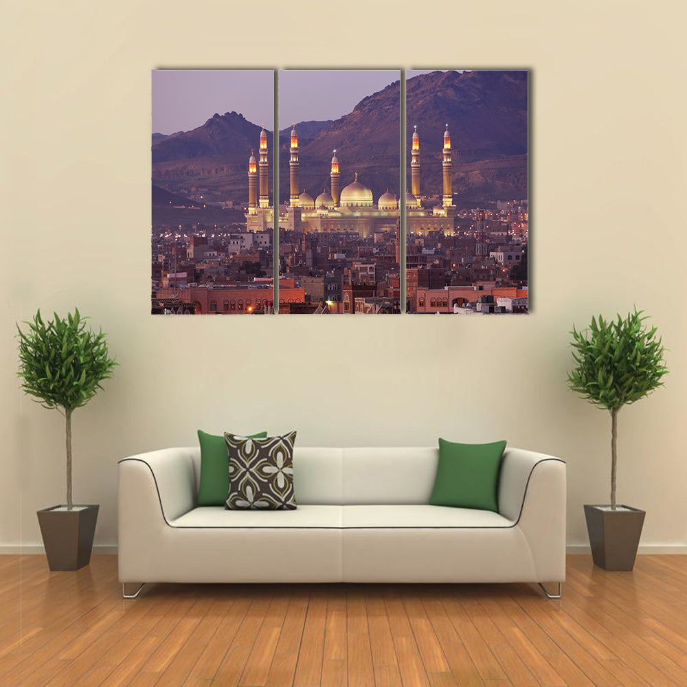 Al Saleh Mosque In Sanaa Yemen Canvas Wall Art