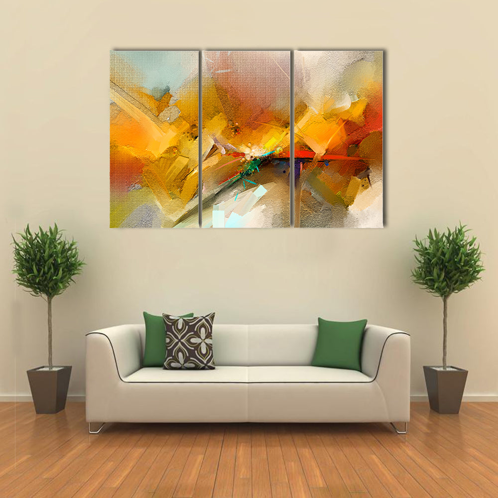 Hand-drawn Brushstroke Abstract Landscape Canvas Wall Art