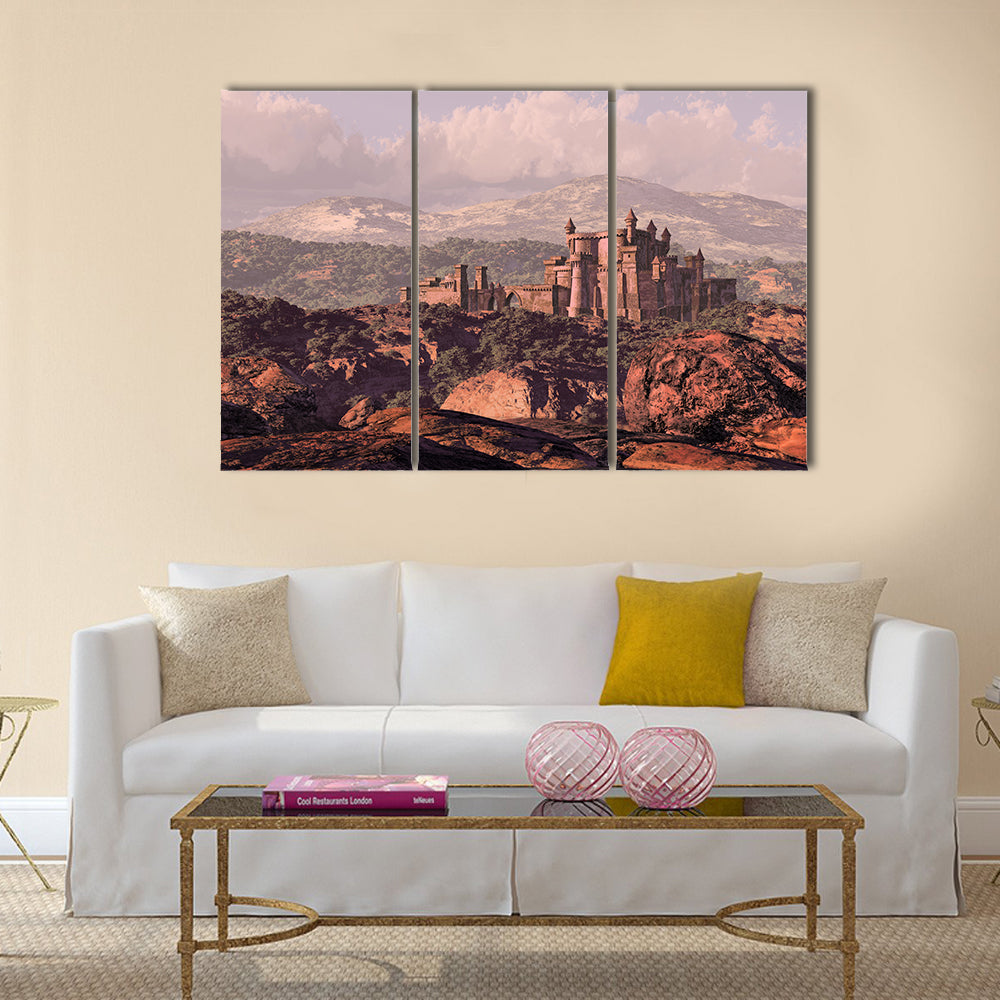 Medieval Castle Fortress Canvas Wall Art