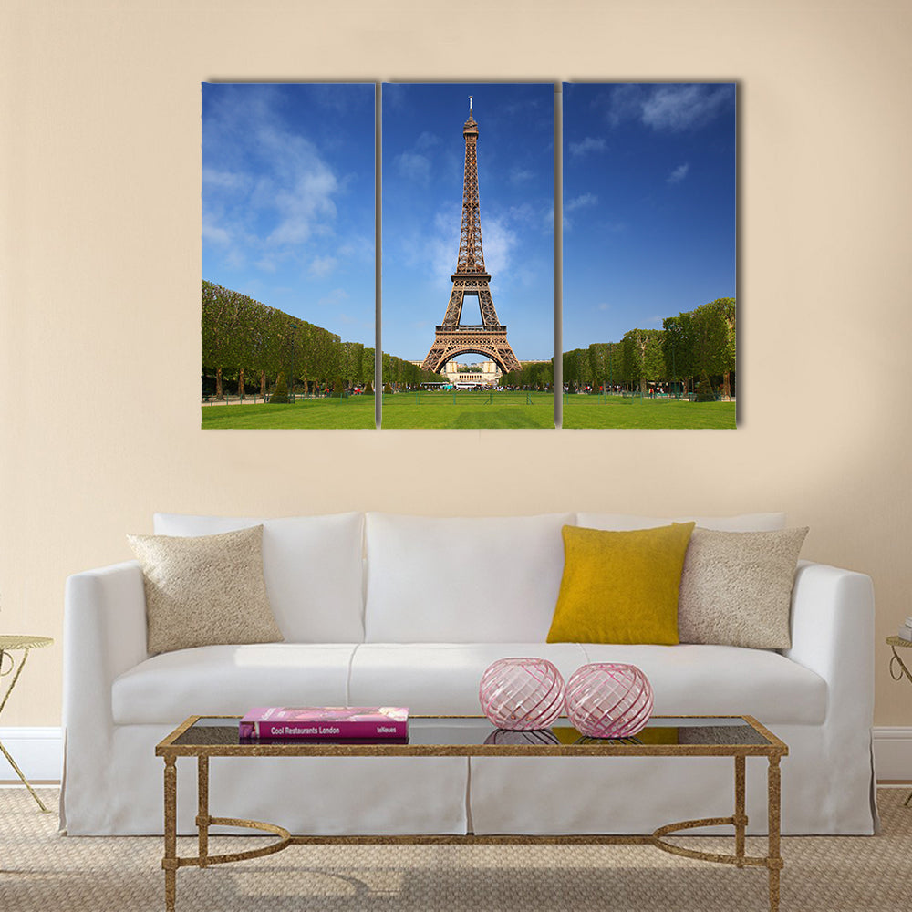 Eiffel Tower in Paris on a Sunny Spring Day Canvas Wall Art