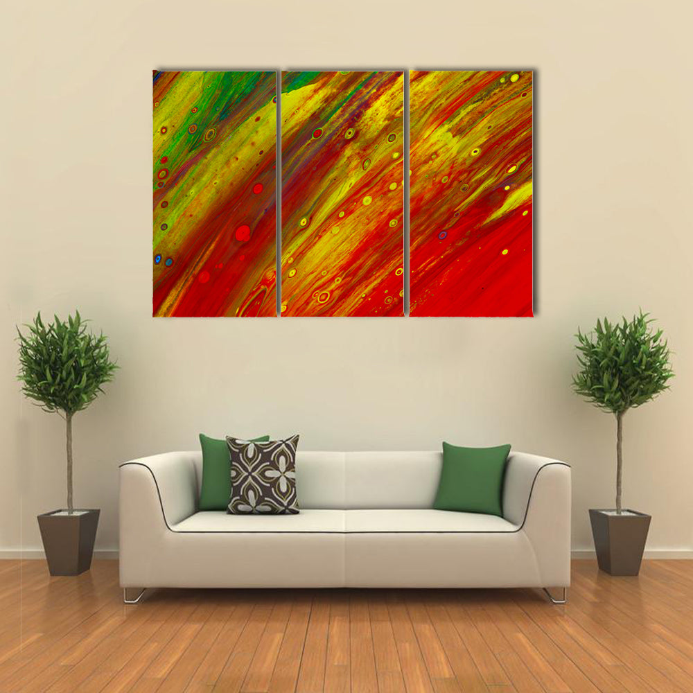 Red and Yellow Fluid Abstract Canvas Wall Art