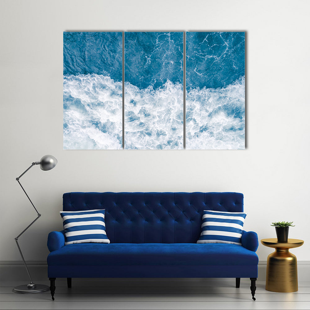 Pale Blue Sea Wave Canvas Wall Art