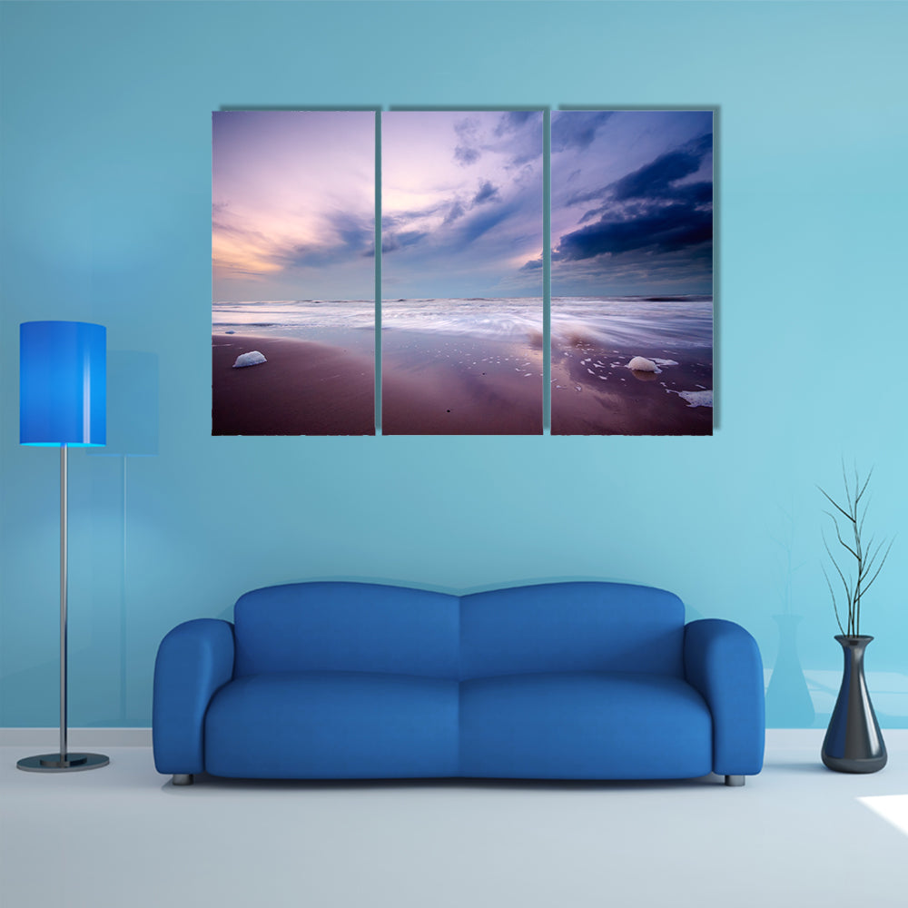 Ocean At Night Canvas Wall Art