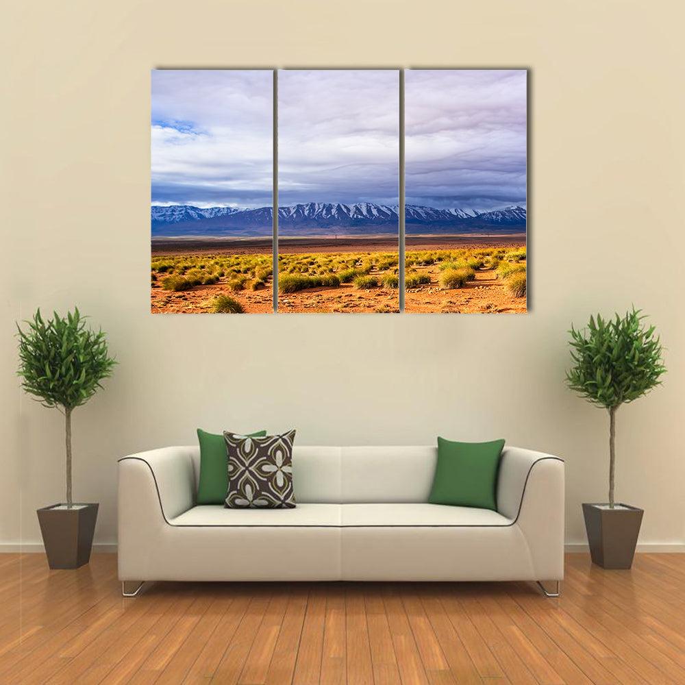Morocco Desert with Snow-capped Peaks Canvas Wall Art
