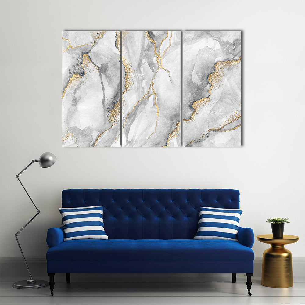 Marble With Gold Veins Canvas Wall Art