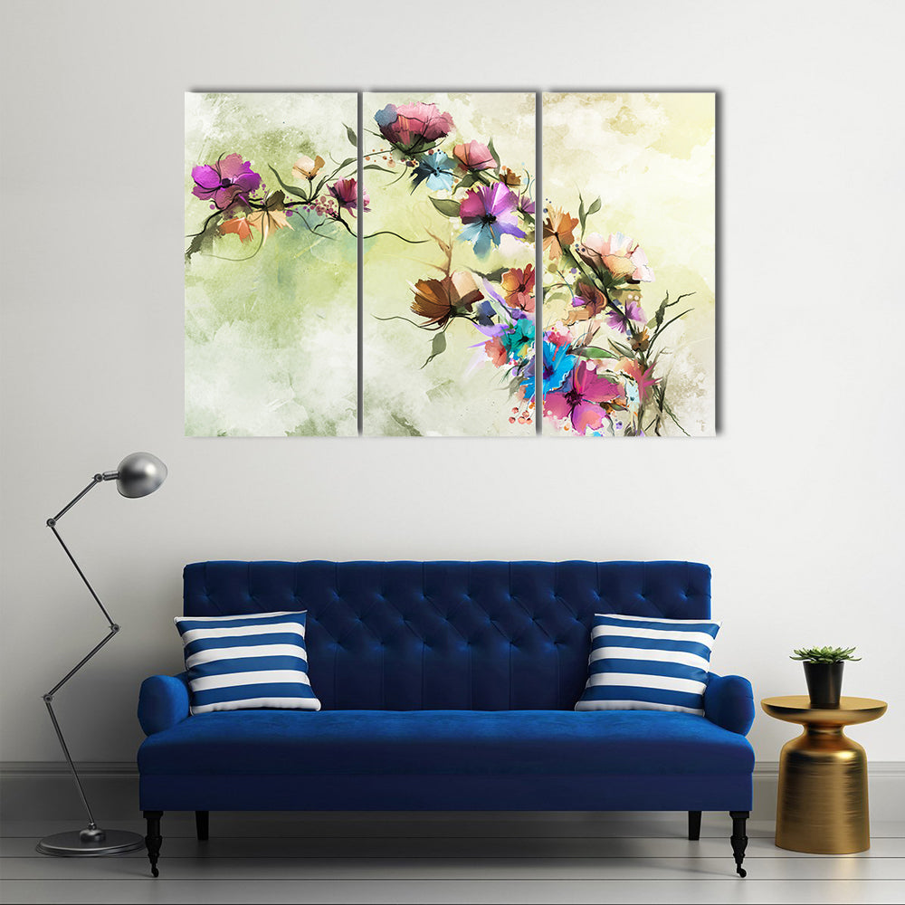 Colorful Abstract Floral Oil Painting Canvas Wall Art