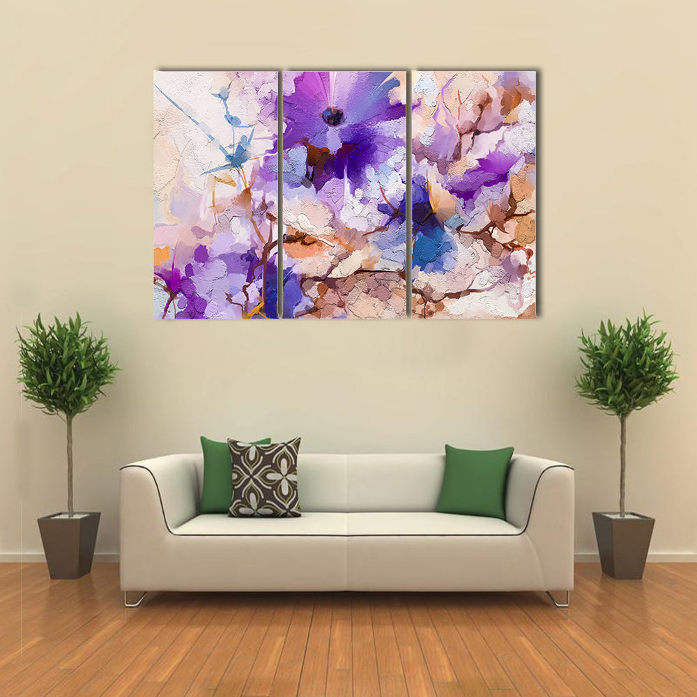 Oil Painted Spring Flowers Canvas Wall Art