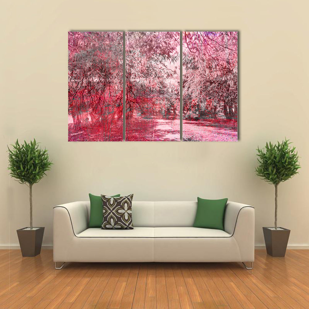 Fantasy Fall Forest Path Canvas Wall Art