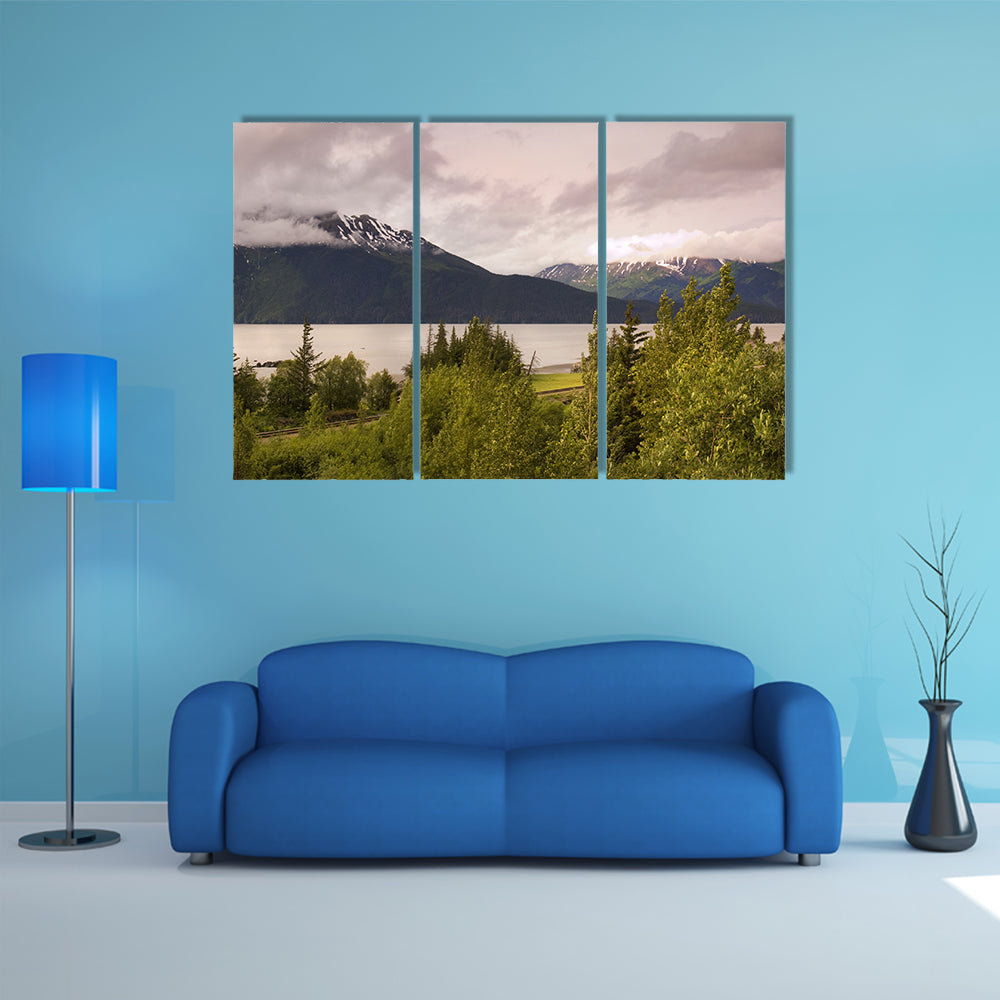 Mountain Lake In Alaska Canvas Wall Art
