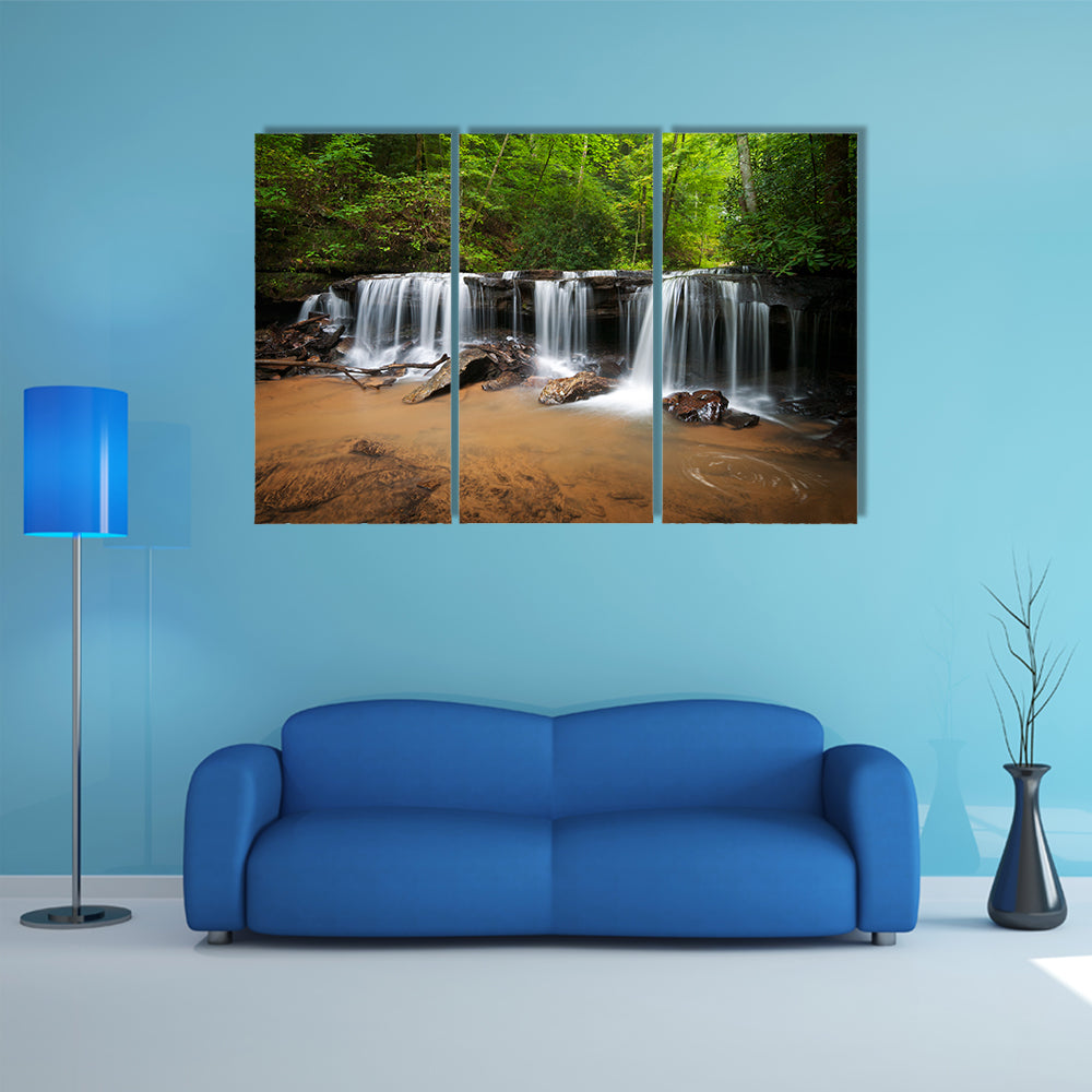 Peaceful Forest Waterfalls Canvas Wall Art