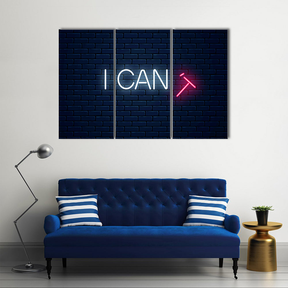 Motivation Quote With Falling T Letter Canvas Wall Art