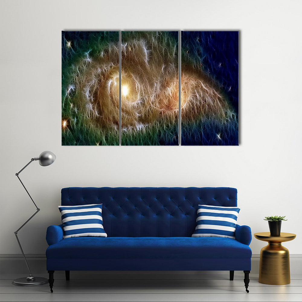Colliding Fractal Galaxies Canvas Wall Art