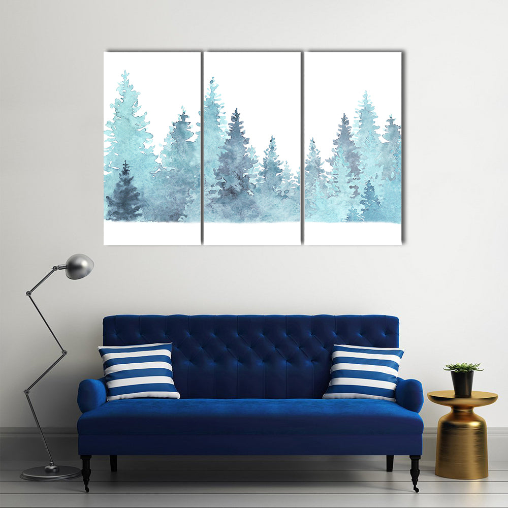 Watercolor Coniferous Forest Canvas Wall Art