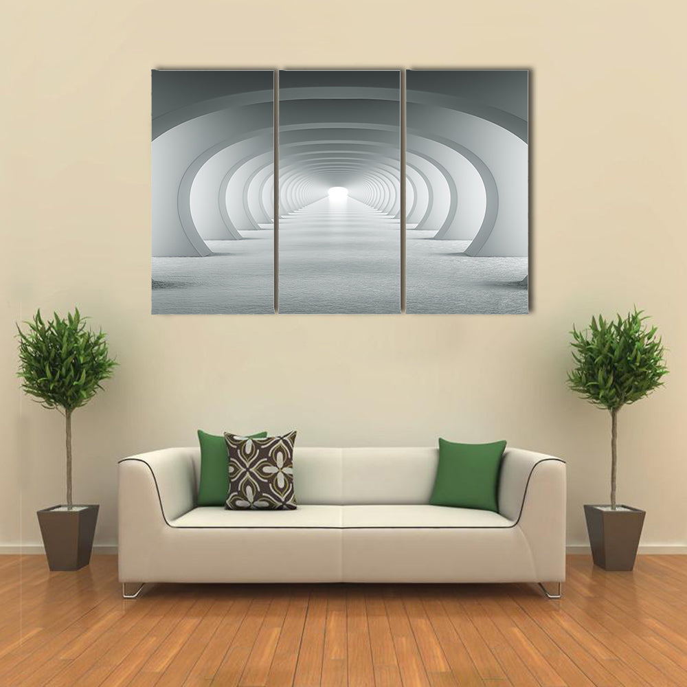 3d White Arch Tunnel Canvas Wall Art