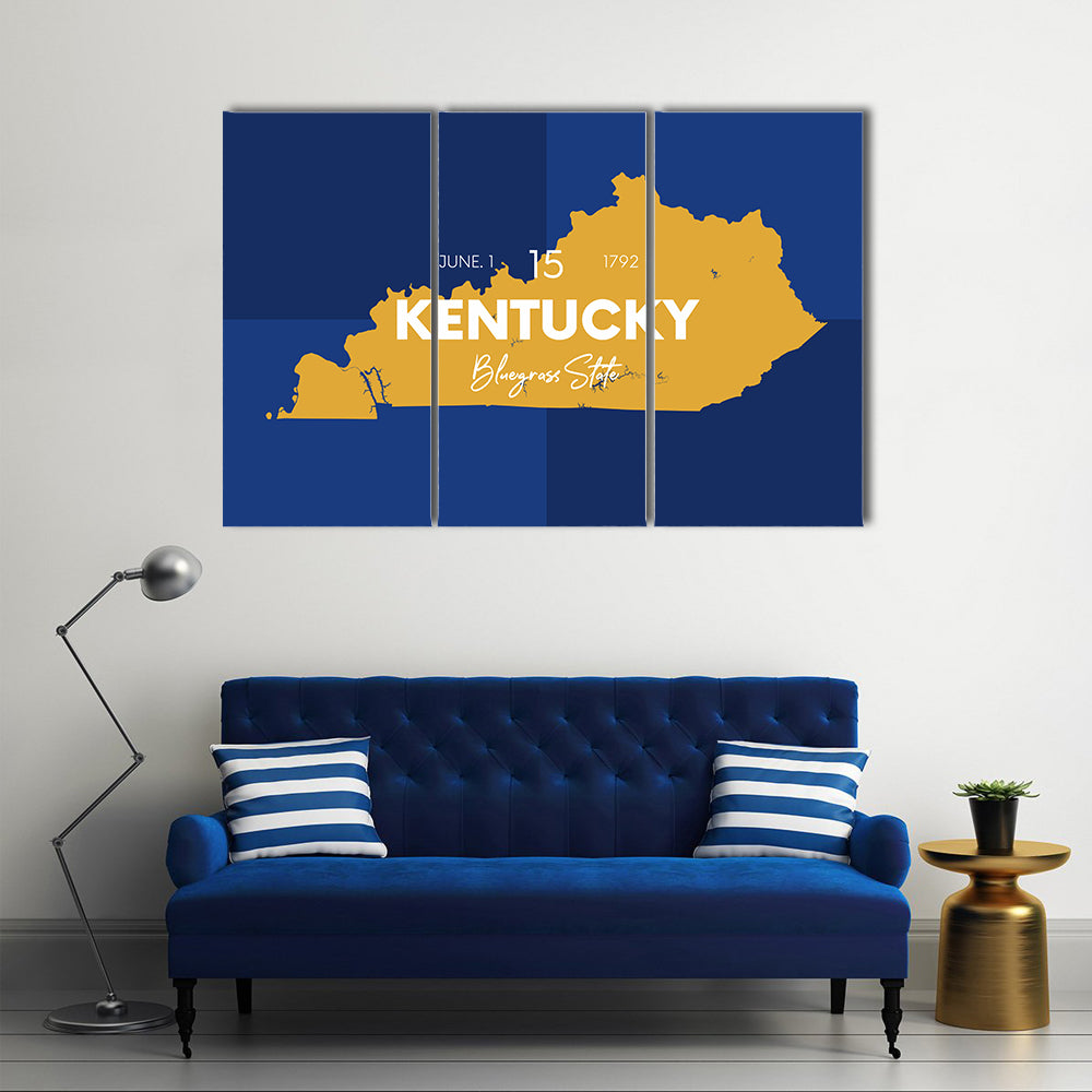 Kentucky State Map Canvas Wall Art