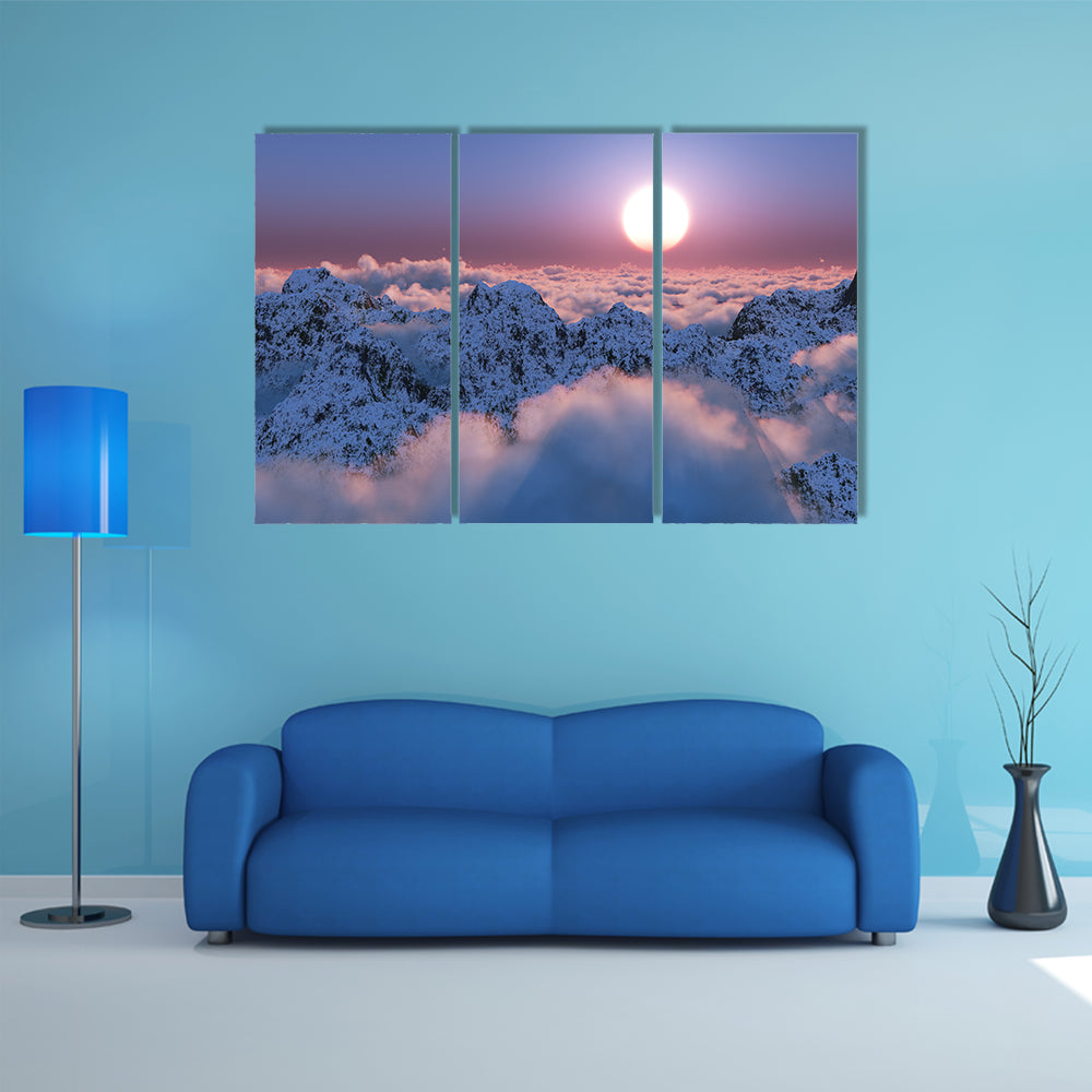 Scenic Mountain Sunset Canvas Wall Art