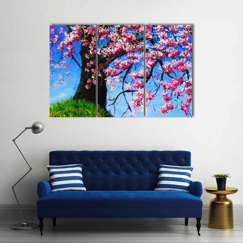 Impasto Cherry Blossom Tree Painting Canvas Wall Art